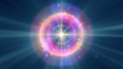 Atom light ray glow abstract Illustrazione stock