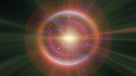 Atom light ray glow abstract Stock Illustration