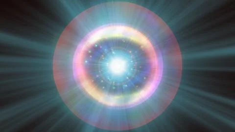 Atom light ray glow abstract Stock Illustration