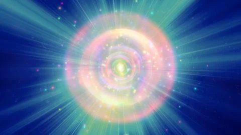 Atom light ray glow abstract Stock Illustration