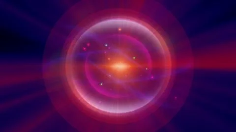 Atom light ray glow abstract Stock Illustration