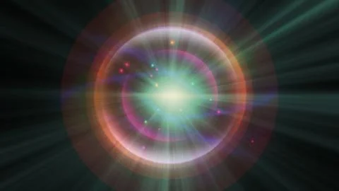 Atom light ray glow abstract Stock Illustration