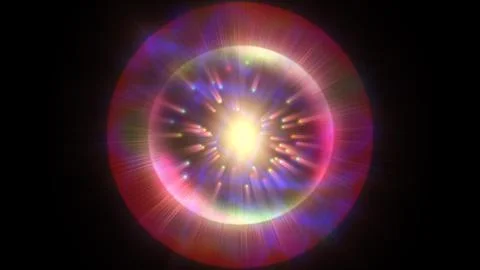 Atom light ray glow abstract Illustrazione stock