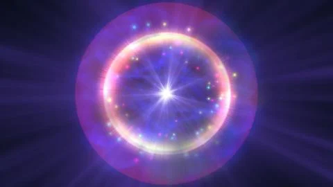 Atom light ray glow abstract Stock Illustration