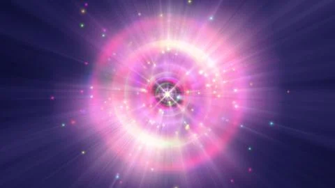 Atom light ray glow abstract Stock Illustration