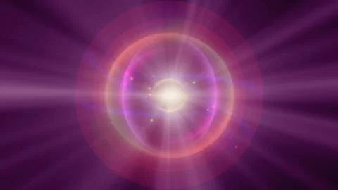 Atom light ray glow abstract Stock Illustration