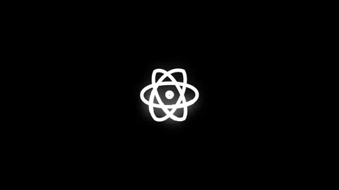 Atom Line Icon Animation Loop Black Background Stock Footage 341302517