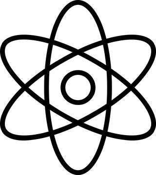 Atom Line Icon Design Stock Illustration