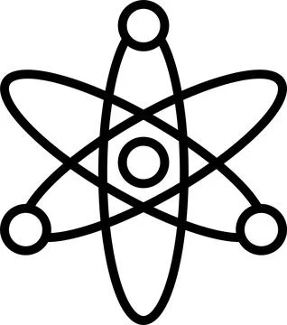 Atom Line Icon Design Stock Illustration
