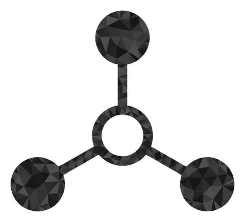 Atom Links Polygonal Icon Stock Illustration