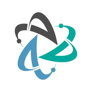 Atom logo icon design Stock Illustration
