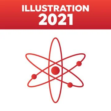 Atom logo. Nuclear vector logo particle. Atomic badge Stock-Illustration