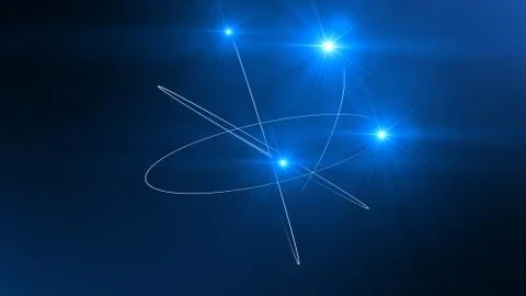 Atom model 3d illustration render Illustrazione stock