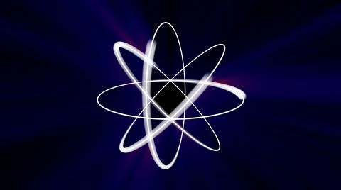Atom model 3d illustration render Stock Illustration