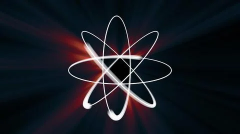 Atom model 3d illustration render Stock Illustration