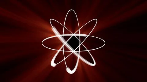 Atom model 3d illustration render Stock Illustration