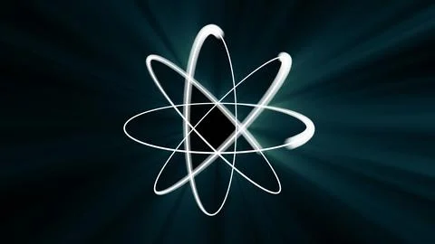 Atom model 3d illustration render Stock Illustration