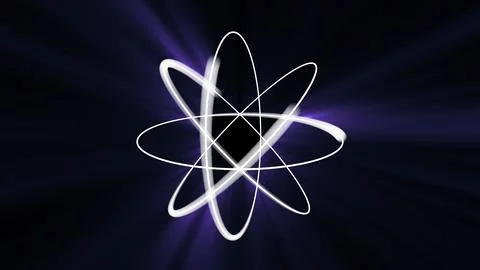 Atom model 3d illustration render Stock Illustration