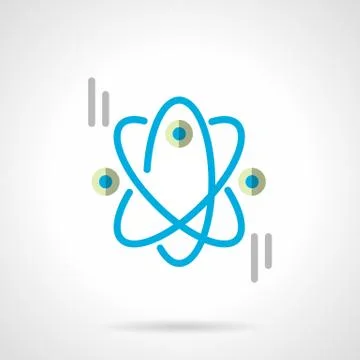 Atom model flat color vector icon Stock Illustration