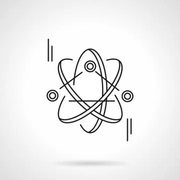 Atom model flat line vector icon Stock Illustration