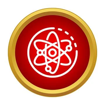 Atom model icon representing science physics and research 스톡 일러스트