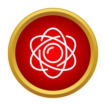 Atom model icon symbolizing science and physics Stock Illustration