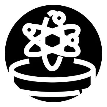 Atom model illustration symbolizing science and research Stock-Illustration
