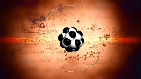 Atom model. Loop science formula background Stock-Footage 810627