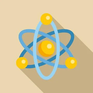 Atom model showing electrons orbiting a nucleus Stock Illustration