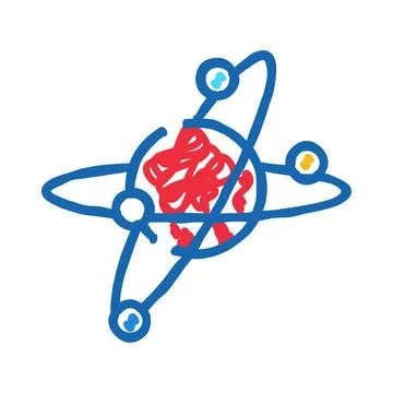 Atom model showing electrons orbiting a contained nucleus 스톡 일러스트