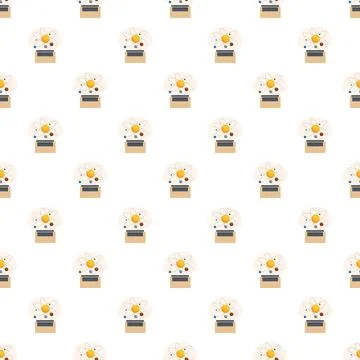 Atom model solar system seamless pattern background イラスト素材