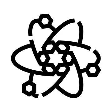 Atom model structure with orbiting electrons science icon Stock Illustration