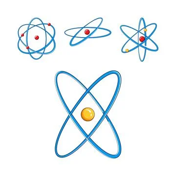 Atom models illustrating science and research concepts Stock Illustration