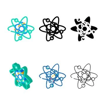 Atom molecular structure color icon vector modern Stock Illustration