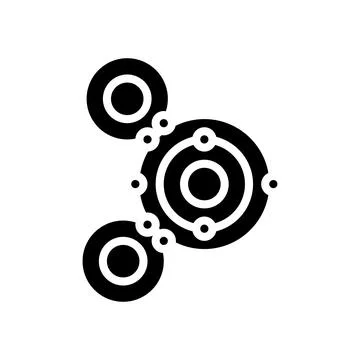 Atom molecular structure glyph icon vector illustration Stock Illustration