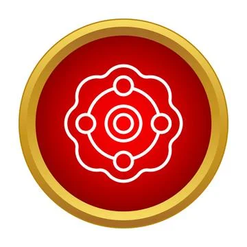 Atom molecular structure icon representing scientific research Stock Illustration