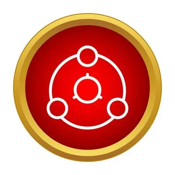 Atom molecular structure icon representing connections and physics Stock Illustration