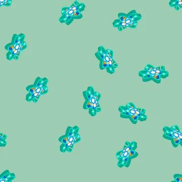 Atom molecular structure isometric icon seamless pattern イラスト素材