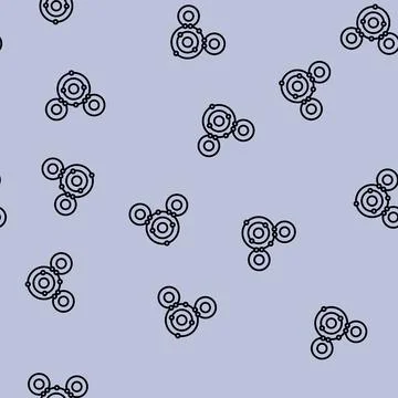 Atom molecular structure line seamless pattern Illustrazione stock