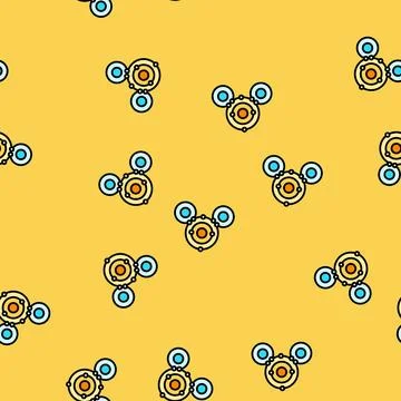 Atom molecular structure vector seamless pattern Stock Illustration