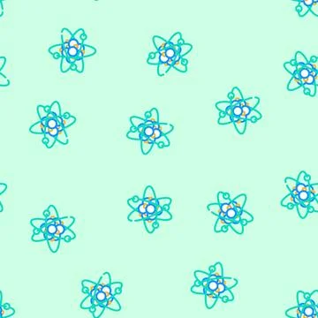 Atom molecular structure vector seamless pattern Illustrazione stock