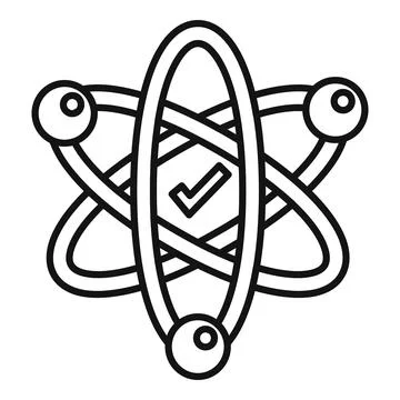 Atom molecule insight icon outline vector. Idea think risk Stock Illustration