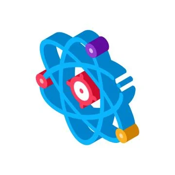 Atom molecule isometric icon vector illustration Stock Illustration