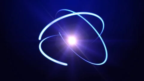 Atom molecule orbit neutron abstract Illustrazione stock