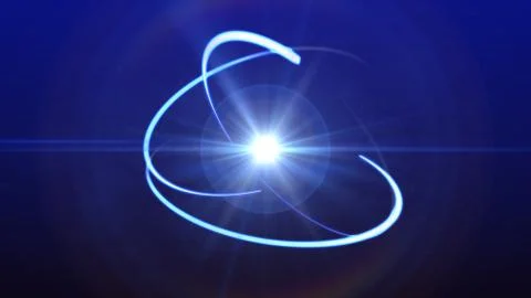 Atom molecule orbit neutron abstract Stock Illustration