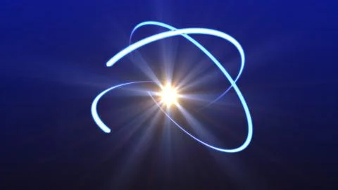 Atom molecule orbit neutron abstract Stock Illustration