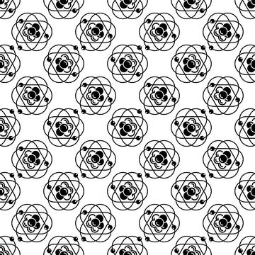 Atom molecule pattern seamless vector イラスト素材