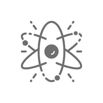 Atom, molecule, science grey icon. Isolated on white background 스톡 일러스트