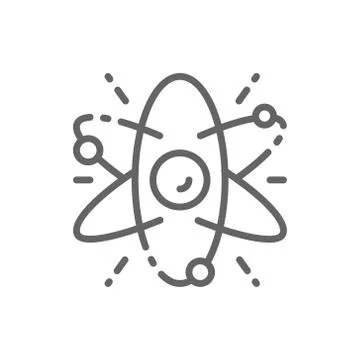Atom, molecule, science line icon. Isolated on white background Illustrazione stock