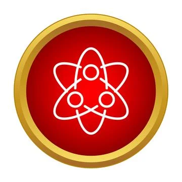 Atom molecule structure science nucleus red icon Stock Illustration